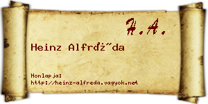 Heinz Alfréda névjegykártya